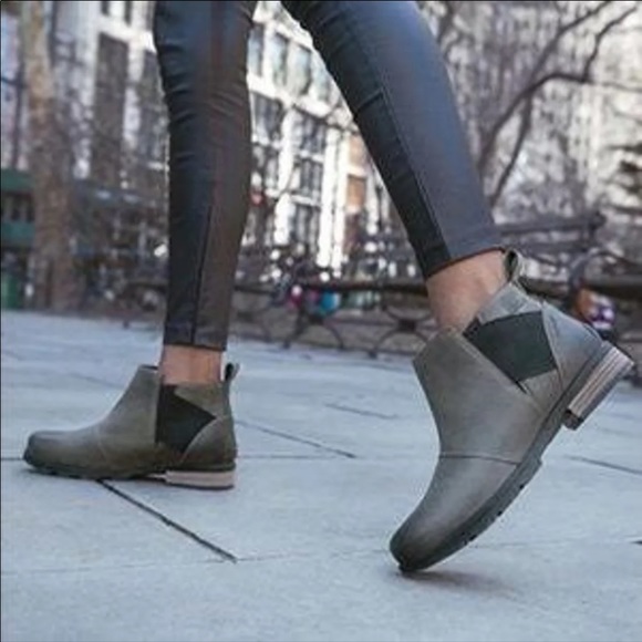 Sorel emelie chelsea quarry gray waterproof booties NEW 7 - Picture 6 of 11